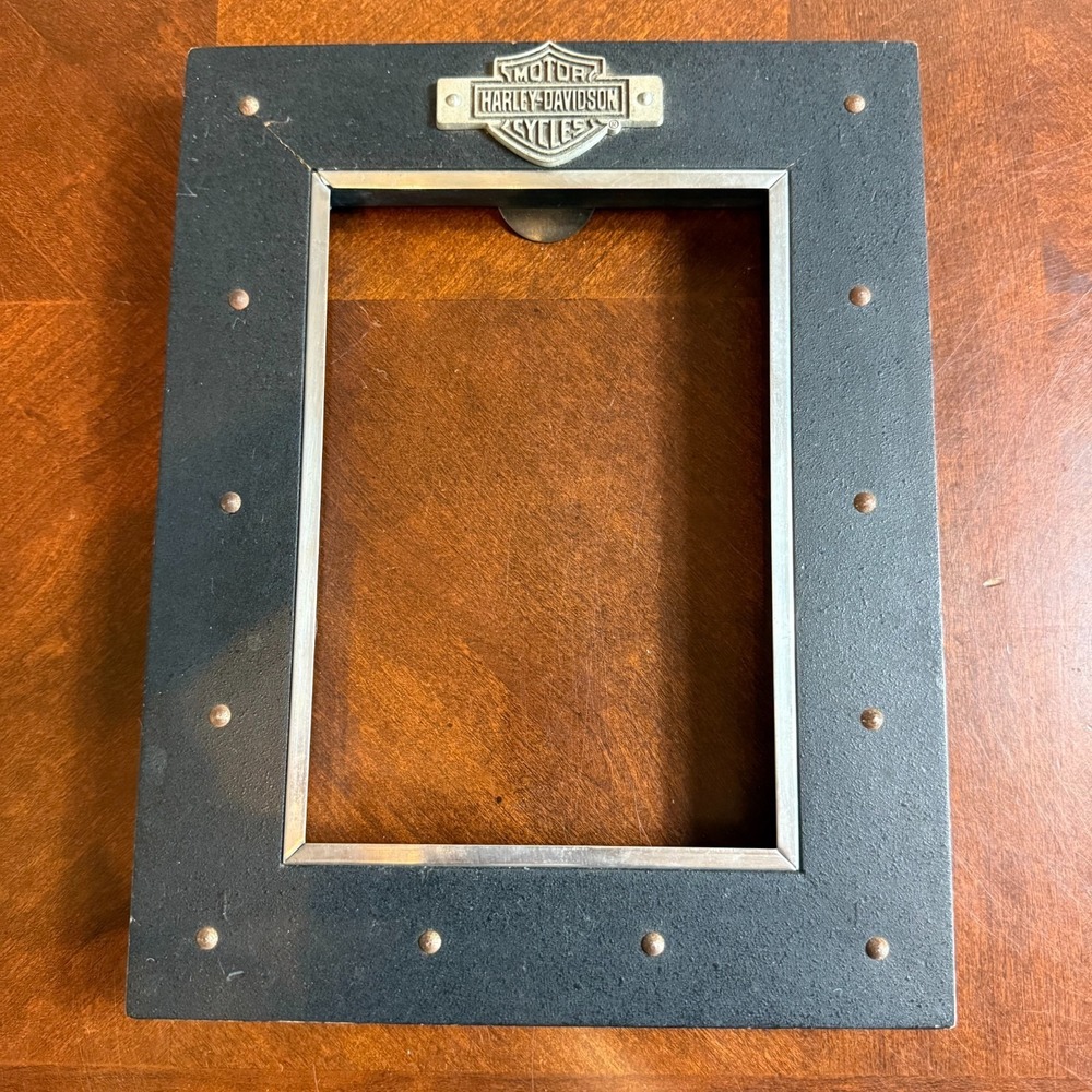Harley Davidson Photo Frame Studded 5 X 7" Picture Tabletop Garage Decor